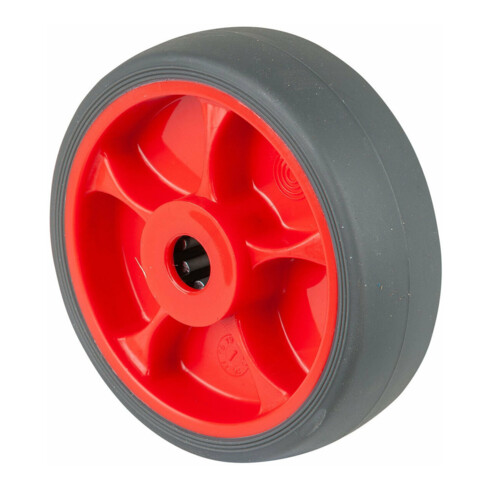 BS Rollen Roue en caoutchouc B44, diamètre 100, F003 gris, axe diamètre 12, 100kg
