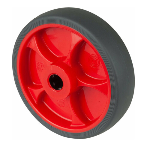 BS Rollen Roue en caoutchouc B44.F003, diamètre 125 gris, axe diamètre 15, 120kg