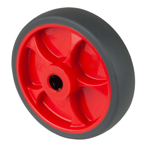 BS Rollen Roue en caoutchouc B44.F003, diamètre 125 gris, axe diamètre 15, 120kg