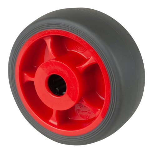 BS Rollen Roue en caoutchouc B44.F003, diamètre 80 gris, axe diamètre 12, 100kg