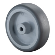 BS Rollen Roue en caoutchouc Ø 75 mm, plastique, gris, capacité 60 kg, palier lisse-1