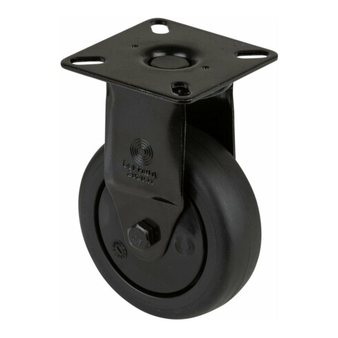 BS Rollen Roulette fixe A810.A85.075, diamètre 75 mm, L 25 mm, 60 kg avec plaque de fixation, gris