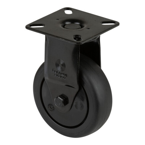 BS Rollen Roulette fixe A810.A85.075, diamètre 75 mm, L 25 mm, 60 kg avec plaque de fixation, gris