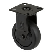 BS Rollen Roulette fixe A810.A85.075, diamètre 75 mm, L 25 mm, 60 kg avec plaque de fixation, gris