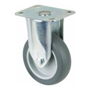 BS Rollen Roulette fixe C110.A80, diamètre 100mm, L 30mm avec plaque de fixation, gris 80kg
