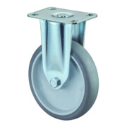 BS Rollen Roulette fixe C110.A80, diamètre 125 mm, L 31 mm avec plaque de fixation, gris 100 kg