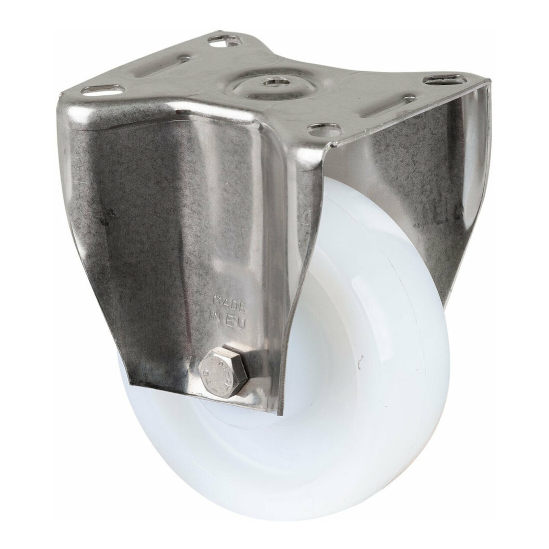 BS Rollen Roulette fixe, diamètre 100 mm, L 35 mm, 300 kg, HS110 .B14, avec plaque de fixation blanche