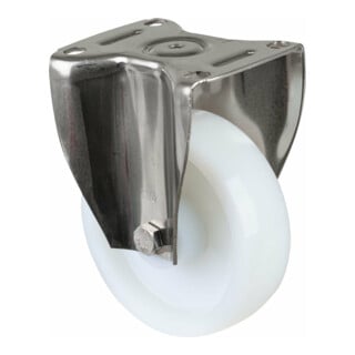 BS Rollen Roulette fixe, diamètre 150 mm, L 45 mm, 700 kg, HS110 .B14, avec plaque de fixation blanche