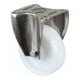 BS Rollen Roulette fixe, diamètre 150 mm, L 45 mm, 700 kg, HS110 .B14, avec plaque de fixation blanche-1