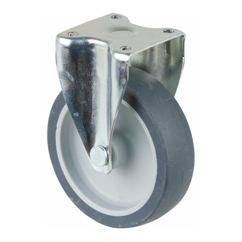 BS Rollen Roulette fixe, diamètre 80 mm, L 21 mm 50 kg, A210.A80 avec plaque de fixation, gris