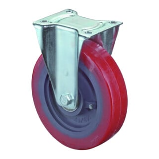 BS Rollen Roulette fixe L410.C11 Roue Ø 200 mm 300 kg Acier galvanisé