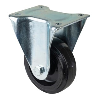 BS Rollen Roulette fixe L610.B60 Ø 125 mm I 45 mm 140 kg plaque de fixation noire