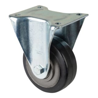 BS Rollen Roulette fixe L610.B81 Ø 125 mm I 50 mm 275 kg plaque de fixation noire