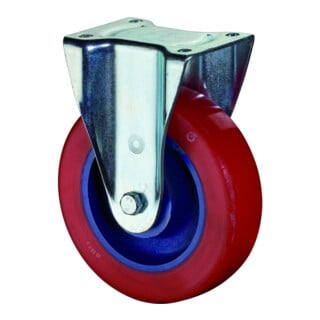 BS Rollen Roulette fixe L610.C11 Ø 200 mm I 50 mm 680 kg rouge avec plaque de fixation