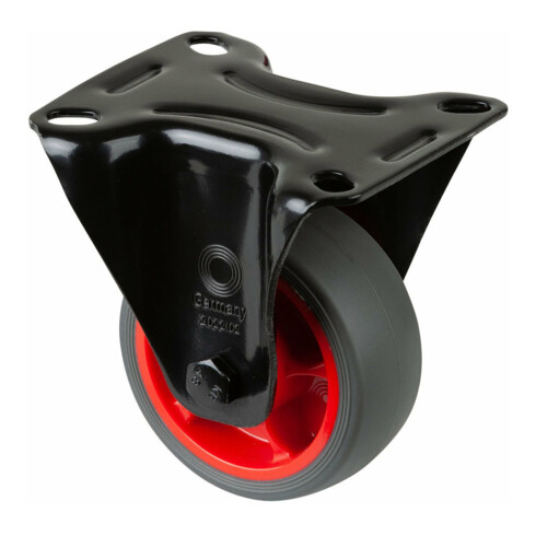 BS Rollen Roulette fixe L810.B44.081.03, diamètre 80 mm, L 32 mm, 100 kg avec plaque de fixation, gris