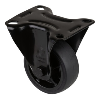 BS Rollen Roulette fixe L810.B44.081.06, diamètre 80 mm, L 32 mm, 100 kg avec plaque de fixation noire