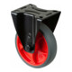 BS Rollen Roulette fixe L810.B44.126.03, Ø 125 mm, L 32 mm, 120 kg avec plaque de fixation, gris-1