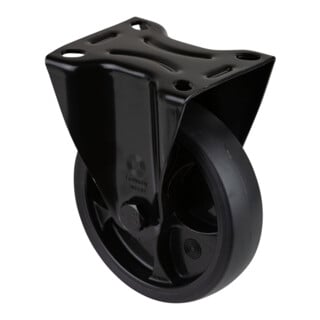 BS Rollen Roulette fixe L810.B44.126.06, diamètre 125 mm, L 32 mm, 120 kg avec plaque de fixation noir