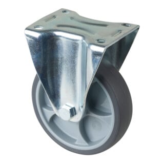 BS Rollen Roulette fixe LS410.B43 Ø 125 mm I 32 mm 120 kg gris avec plaque de fixation