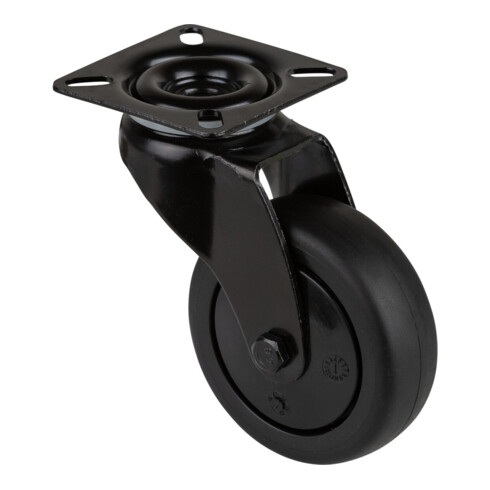 BS Rollen Roulette pivotante A800.A85.075 avec plaque, Ø 75 L 25mm, 60kg TPR