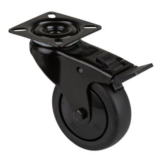 BS Rollen Roulette pivotante A820.A85.075 avec plaque, Ø 75 L 25mm, 60kg TPR