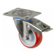 BS Rollen Roulette pivotante avec blocage total, diamètre 80 mm, H120 x L26, 100 kg, inox-1