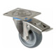 BS Rollen Roulette pivotante avec blocage total, diamètre 80 mm, H120 x L43, 60 kg, acier inoxydable-1