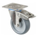 BS Rollen Roulette pivotante avec frein total, diamètre 100 mm, H120.I43, 80 kg acier inoxydable-1