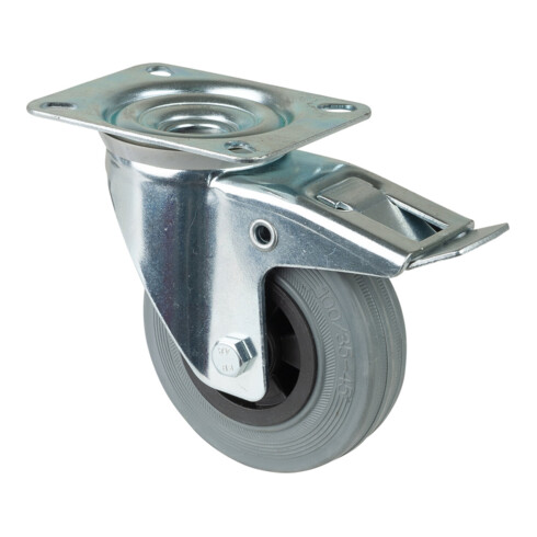 BS Rollen Roulette pivotante avec frein total, diamètre 100 mm, L420.B46 70kg, acier