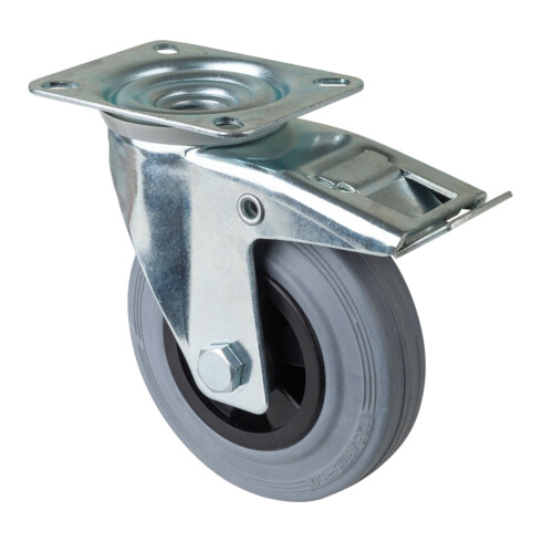 BS Rollen Roulette pivotante avec frein total, diamètre 125 mm, L420.B46 100kg, acier