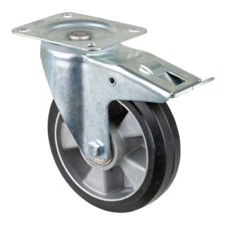 BS Rollen Roulette pivotante avec frein total, diamètre 180 mm, L420.B80 300kg, acier