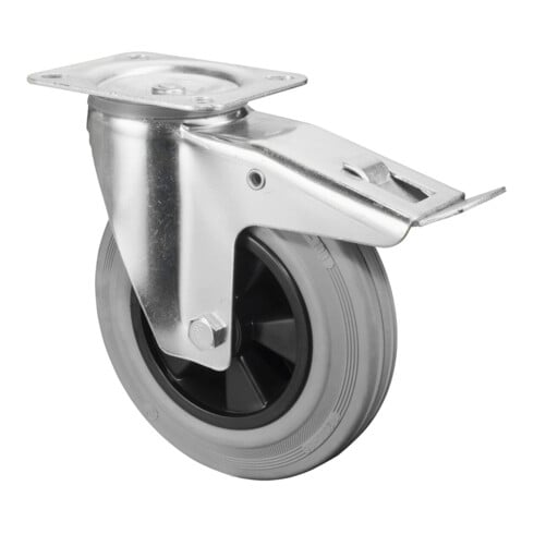 BS Rollen Roulette pivotante avec frein total, diamètre 200 mm, L420.B46 205kg, acier