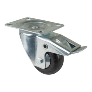 BS Rollen Roulette pivotante avec frein total, diamètre 80 mm, L420.B40 100kg, acier