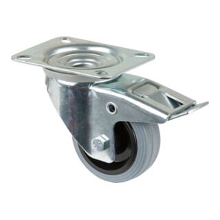 BS Rollen Roulette pivotante avec frein total, diamètre 80 mm, L420.B46 50kg, acier