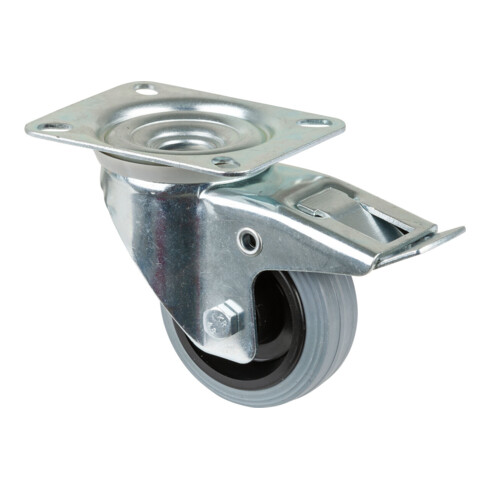 BS Rollen Roulette pivotante avec frein total, diamètre 80 mm, L420.B46 50kg, acier