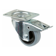 BS Rollen Roulette pivotante avec frein total, diamètre 80 mm, L420.B46 50kg, acier