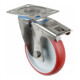 BS Rollen Roulette pivotante avec frein total, roue Ø 150 mm, H120.I26, 200 kg acier inoxydable-1