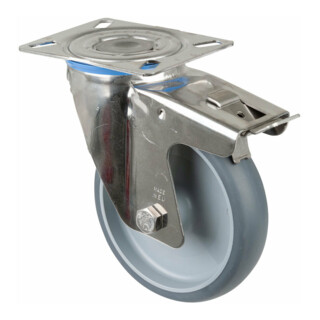 BS Rollen Roulette pivotante avec frein total, roue Ø 150mm, H120.I43, 140kg Inox