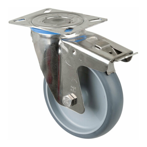 BS Rollen Roulette pivotante avec frein total, roue Ø 150mm, H120.I43, 140kg Inox