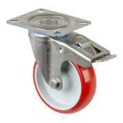 BS Rollen Roulette pivotante avec roue à blocage total, diamètre 100 mm, H120.L26, 130 kg inox