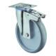 BS Rollen Roulette pivotante avec roue fixe Ø 125 mm H120.L43, 100 kg Acier inoxydable-1