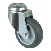 BS Rollen Roulette pivotante C101.A80, avec trou arrière, Ø 100, L 30mm 80kg, caoutchouc
