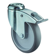 BS Rollen Roulette pivotante C121.A80m. fixe avec frein, Ø 125, L 31mm 80kg, caoutchouc