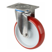 BS Rollen Roulette pivotante, diamètre 125 mm H100.L26 130 kg acier inoxydable