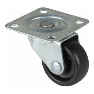 BS Rollen Roulette pivotante F25, avec plaque, diamètre 30, L 15mm, 20kg plastique