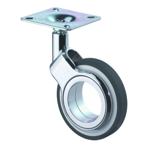 BS Rollen Roulette pivotante F380 sans frein Roue Ø 75mm Polyuréthane noir