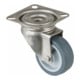 BS Rollen Roulette pivotante G100.A80 avec plaque, Ø 50, L 18mm 40kg caoutchouc-1