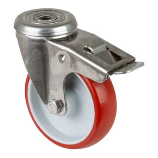 BS Rollen Roulette pivotante H121.B26 avec frein total Ø 100 mm 130 kg acier inoxydable