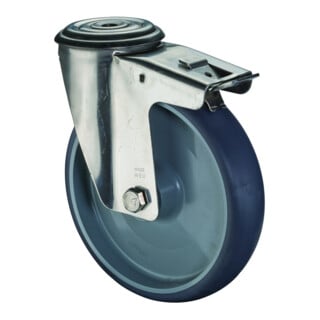 BS Rollen Roulette pivotante H121.I43 avec frein total inox Ø 200 mm 200 kg