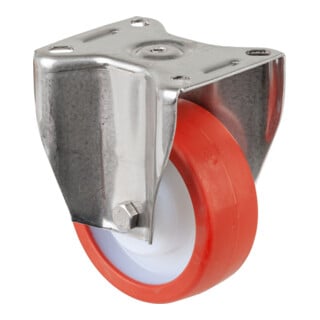 BS Rollen Roulette pivotante HS110.B27 Roue Ø 100 mm 300 kg Acier inoxydable Polyuréthane rouge